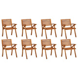 Garden Chairs 8 pcs Solid Acacia Wood