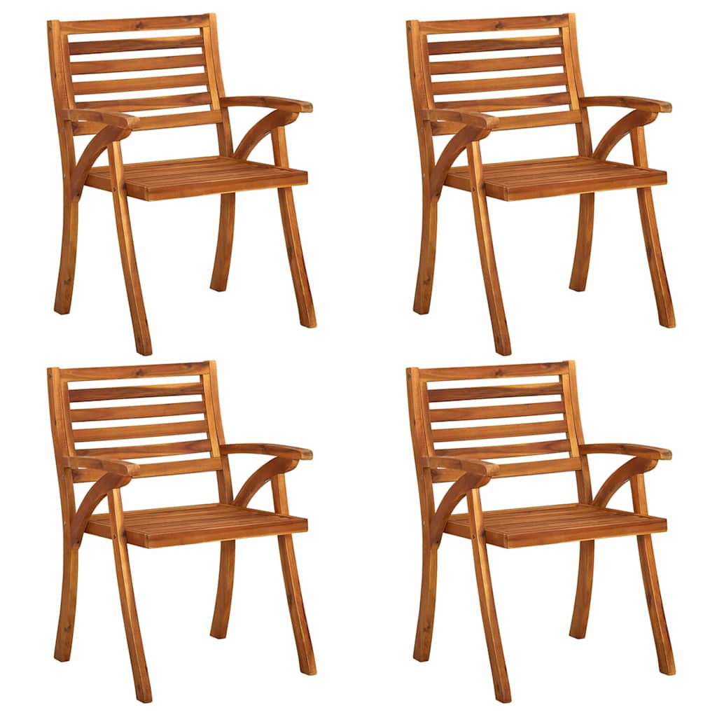 Garden Chairs with Cushions 4 pcs Solid Acacia Wood