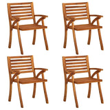 Garden Chairs with Cushions 4 pcs Solid Acacia Wood