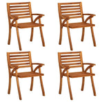 Garden Chairs with Cushions 4 pcs Solid Acacia Wood