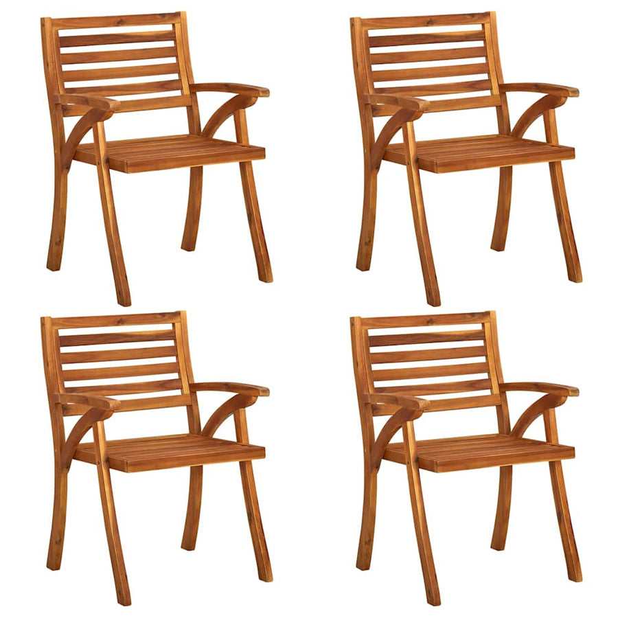 Garden Chairs with Cushions 4 pcs Solid Acacia Wood