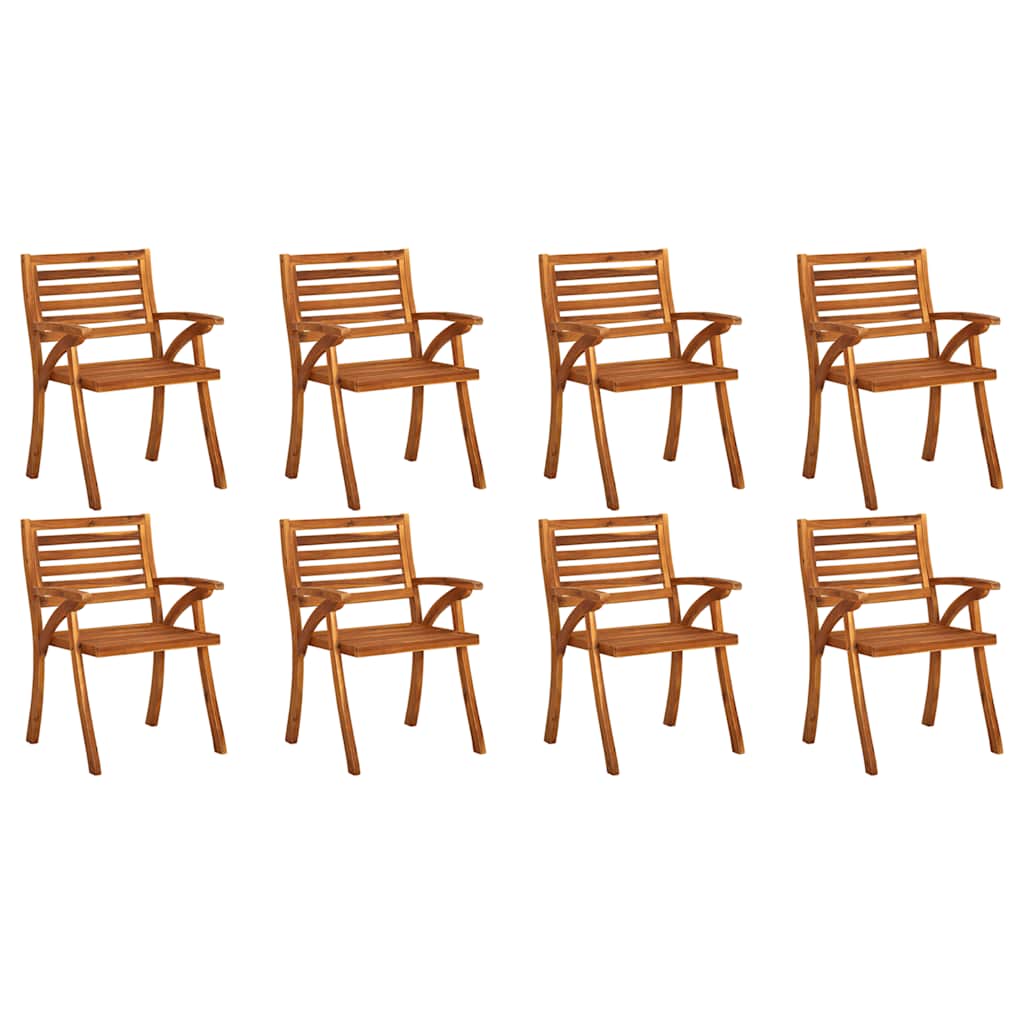 Garden Chairs with Cushions 8 pcs Solid Acacia Wood