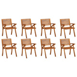 Garden Chairs with Cushions 8 pcs Solid Acacia Wood