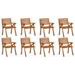 Garden Chairs with Cushions 8 pcs Solid Acacia Wood