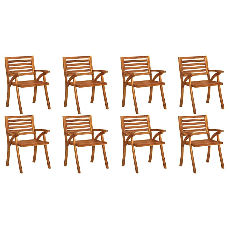 Garden Chairs with Cushions 8 pcs Solid Acacia Wood