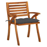 Garden Chairs with Cushions 8 pcs Solid Acacia Wood - Top-Down View