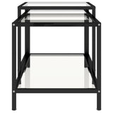 Tea Tables 2 pcs Tempered Glass Transparent - 45-Degree Angle