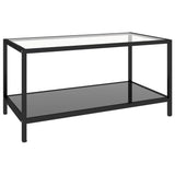 Tea Tables 2 pcs Tempered Glass Black