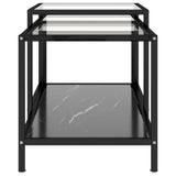 Tea Tables 2 pcs Tempered Glass Black