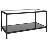 Tea Tables 2 pcs Tempered Glass Black - Close-Up Angle