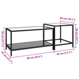 Tea Tables 2 pcs Tempered Glass Black - Extra Image