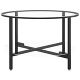 Tea Table Black and Transparent 70 cm Tempered Glass - Side View