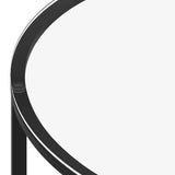 Tea Table Black and Transparent 70 cm Tempered Glass - Top-Down View