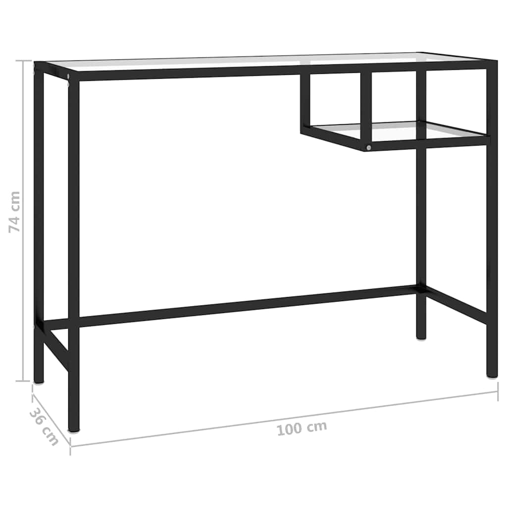 Computer Desk Transparent 100x36x74 cm Glass