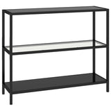Shelf Transparent and Black 100x36x90 cm Tempered Glass - Front View