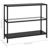 Shelf Transparent and Black 100x36x90 cm Tempered Glass - Close-Up Angle