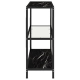 Shelf Transparent and Black Marble 100x36x90 cm Tempered Glass - Top-Down View