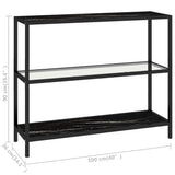 Shelf Transparent and Black Marble 100x36x90 cm Tempered Glass - Low Angle