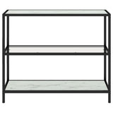 Shelf Transparent and White Marble 100x36x90 cm Tempered Glass