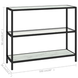 Shelf Transparent and White Marble 100x36x90 cm Tempered Glass - Low Angle