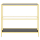 Shelf Black and Transparent 100x36x90 cm Tempered Glass - Side View