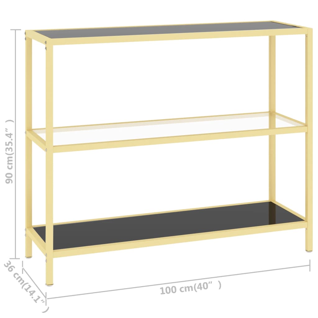 Shelf Black and Transparent 100x36x90 cm Tempered Glass