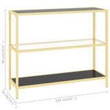 Shelf Black and Transparent 100x36x90 cm Tempered Glass - Close-Up Angle