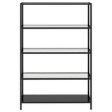 Shelf Black and Transparent 100x36x168 cm Tempered Glass - Side View