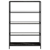 Shelf Black Marble and Transparent 100x36x168 cm Tempered Glass