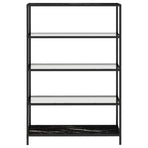 Shelf Black Marble and Transparent 100x36x168 cm Tempered Glass