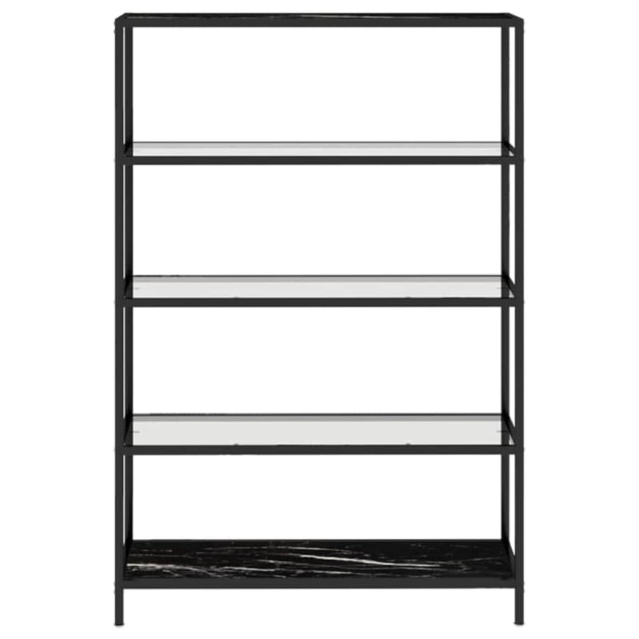 Shelf Black Marble and Transparent 100x36x168 cm Tempered Glass