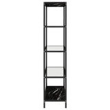 Shelf Black Marble and Transparent 100x36x168 cm Tempered Glass - Top-Down View