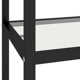 Shelf Black Marble and Transparent 100x36x168 cm Tempered Glass - Rear View