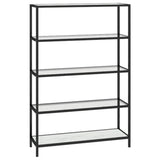 Shelf White Marble and Transparent 100x36x168 cm Tempered Glass - Front View