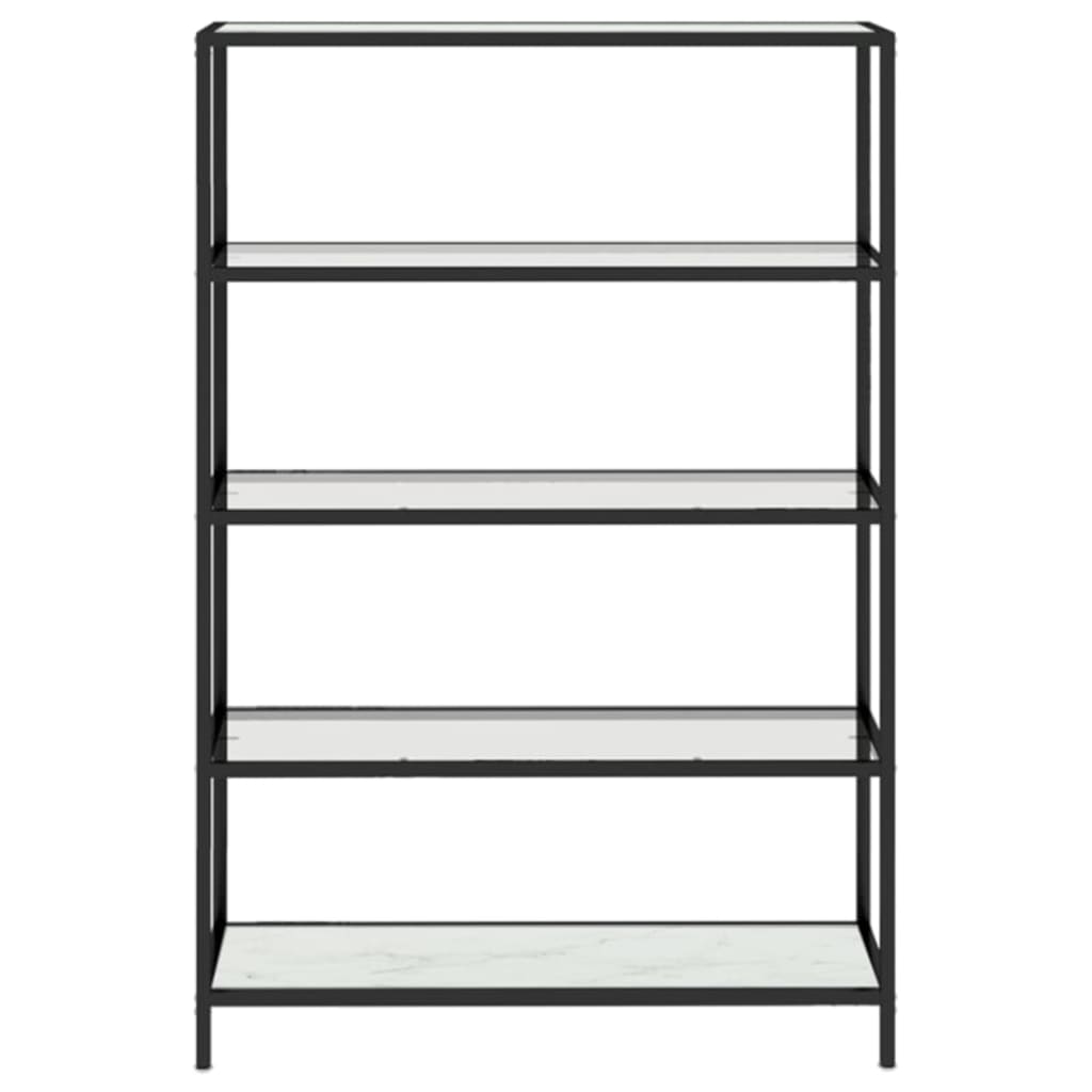 Shelf White Marble and Transparent 100x36x168 cm Tempered Glass