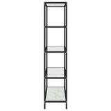 Shelf White Marble and Transparent 100x36x168 cm Tempered Glass