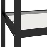 Shelf White Marble and Transparent 100x36x168 cm Tempered Glass - Rear View