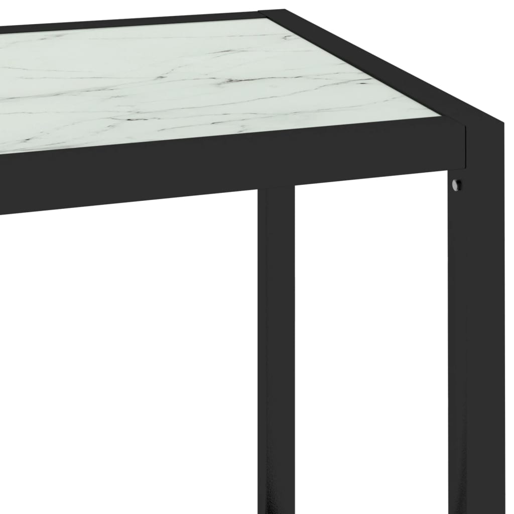 Shelf White Marble and Transparent 100x36x168 cm Tempered Glass