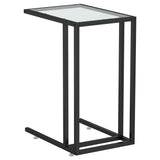 Computer Side Table Transparent 50x35x65 cm Tempered Glass