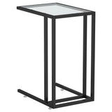 Computer Side Table Transparent 50x35x65 cm Tempered Glass - Front View