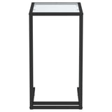 Computer Side Table Transparent 50x35x65 cm Tempered Glass - Side View