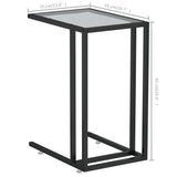 Computer Side Table Transparent 50x35x65 cm Tempered Glass - Close-Up Angle