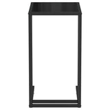 Computer Side Table Black 50x35x65 cm Tempered Glass