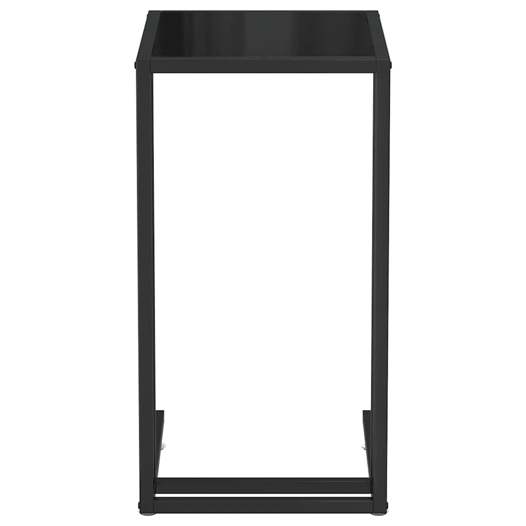 Computer Side Table Black 50x35x65 cm Tempered Glass