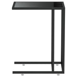 Computer Side Table Black 50x35x65 cm Tempered Glass - Top-Down View