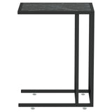 Computer Side Table Black Marble 50x35x65 cm Tempered Glass