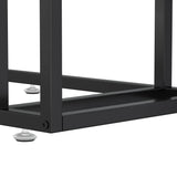 Computer Side Table Black Marble 50x35x65 cm Tempered Glass