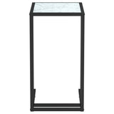 Computer Side Table White Marble 50x35x65 cm Tempered Glass
