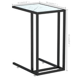 Computer Side Table White Marble 50x35x65 cm Tempered Glass - Close-Up Angle