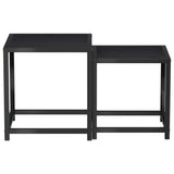 Tea Tables 2 pcs MDF Black - Side View